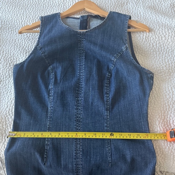 White House Black Market Blue Stretch Denim-Midi Dress- Size 8 - Picture 8 of 8